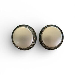 Signed Cora Pearl Round Earrings